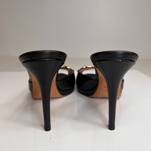 Gucci Sandal Women 36.5 Horsebit Emboss Leather Work Party Resort Italy Core Go - Picture 7 of 16